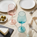 Modern Pastel Angular Wine Glass Set - Assorted 6-Color Collection