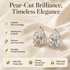 🔥 LAST DAY 90% OFF: Travel-Safe VVS1 Pear-Cut Moissanite Stud Earrings in 925 Silver