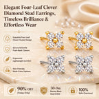 🔥 LAST DAY 90% OFF : Elegant Four-Leaf Clover Moissanite Diamond Stud Earrings – Timeless Luxury & 100% Diamond Tester Approved