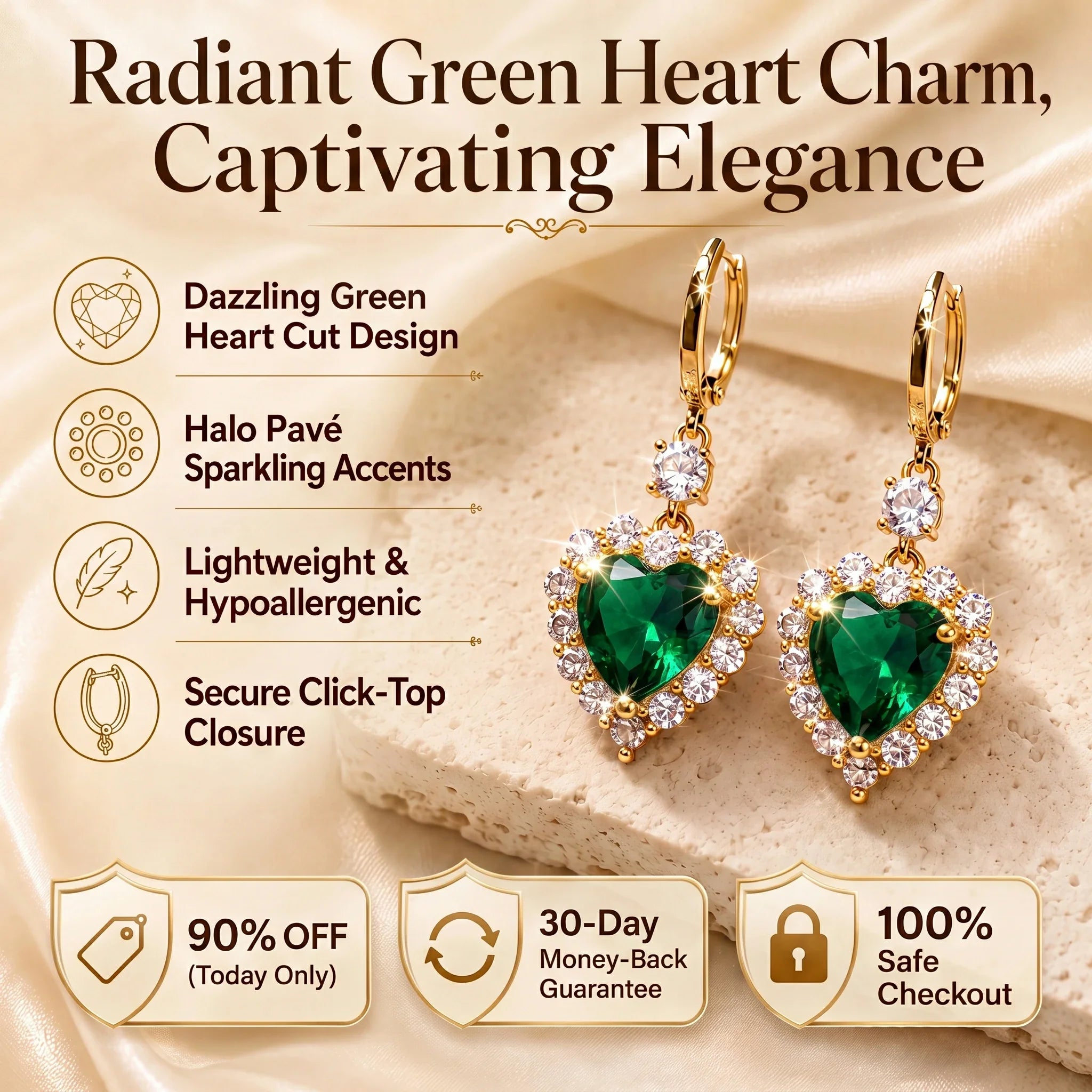 🔥 LAST DAY 90% OFF : Radiant Pink Heart Charm Drop Earrings – Captivating Sparkle & Featherlight Elegance