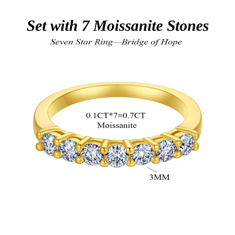 🔥 LAST DAY 90% OFF: Precision Hearts & Arrows Travel-Safe Flawless D-Color Moissanite 1.5CT Signature Stack Ring Set in 14K Gold Plated 925 Silver