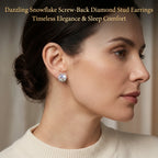 🔥 LAST DAY 90% OFF : Dazzling Snowflake Screw-Back Diamond Stud Earrings – Architectural Brilliance & Sleep-Friendly Comfort
