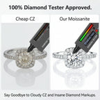 🔥🔥 FLASH SALE: Flawless Cushion Halo Moissanite Ring - 3EX Cut & Platinum Plated