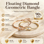 🔥 LAST DAY 90% OFF : Floating Diamond Geometric Bangle – Timeless Luxury &amp; Kinetic Brilliance 🔥