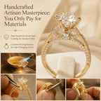 🔥 LAST DAY 90% OFF: Tester-Passing HD-Fire D-VVS1 Flawless Moissanite Vintage Bow Ring in Triple 14K Gold