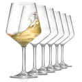 Contemporary Geometric Clear Wine Glass Set - 6 Piece Collection