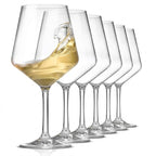 Contemporary Geometric Clear Wine Glass Set - 6 Piece Collection