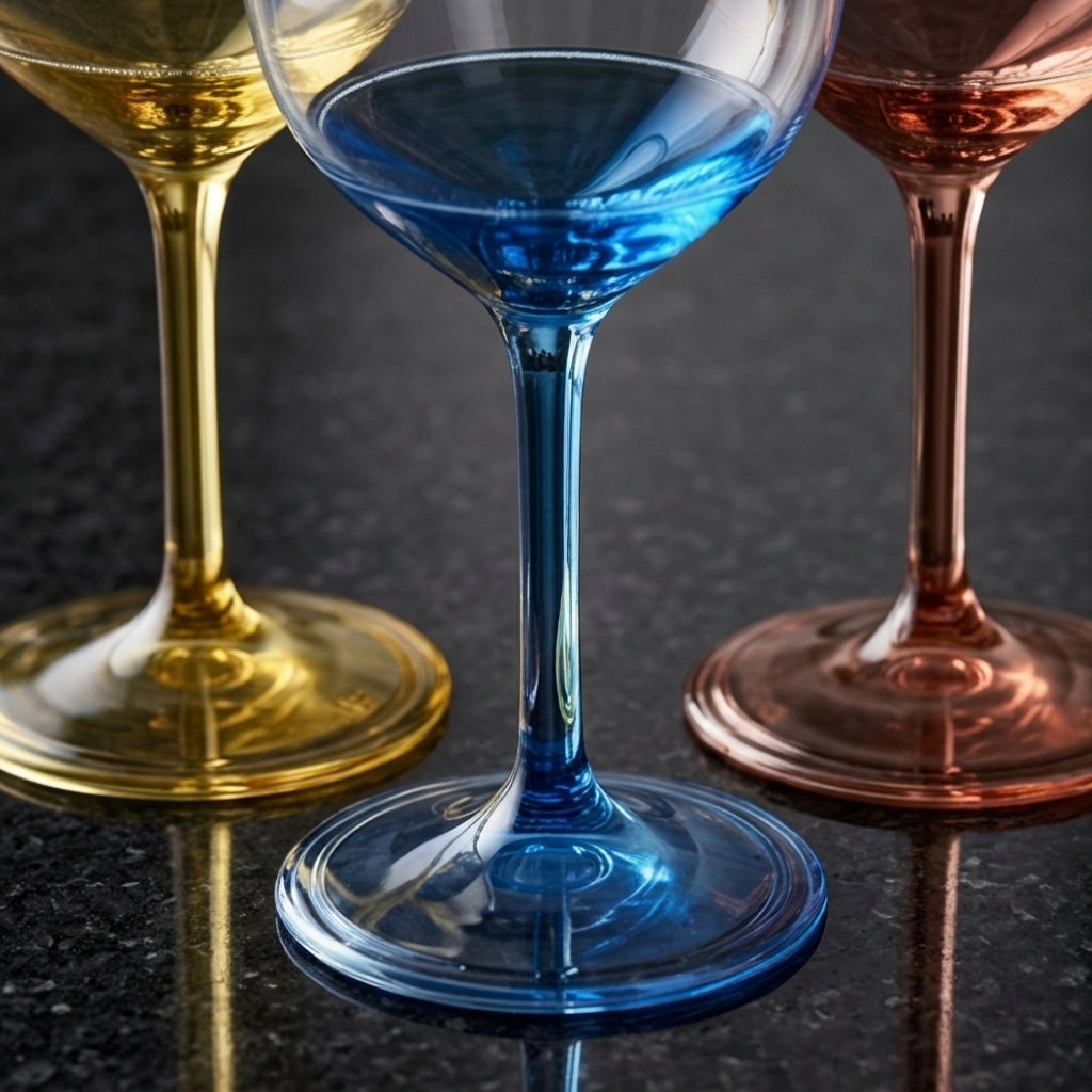 Elegant Color-Stemmed Wine Glasses - Set of 4