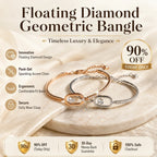 🔥 LAST DAY 90% OFF : Floating Diamond Geometric Bangle – Timeless Luxury &amp; Kinetic Brilliance 🔥