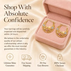 🔥 LAST DAY 90% OFF: Featherlight Tri-Tone Filigree Crescent Earrings in Hypoallergenic Base