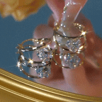 🔥 LAST DAY 90% OFF: 1-Second Easy-Snap VVS1 Flawless Moissanite Suspended Hoop Earrings in Triple 14K Gold over 925 Silver