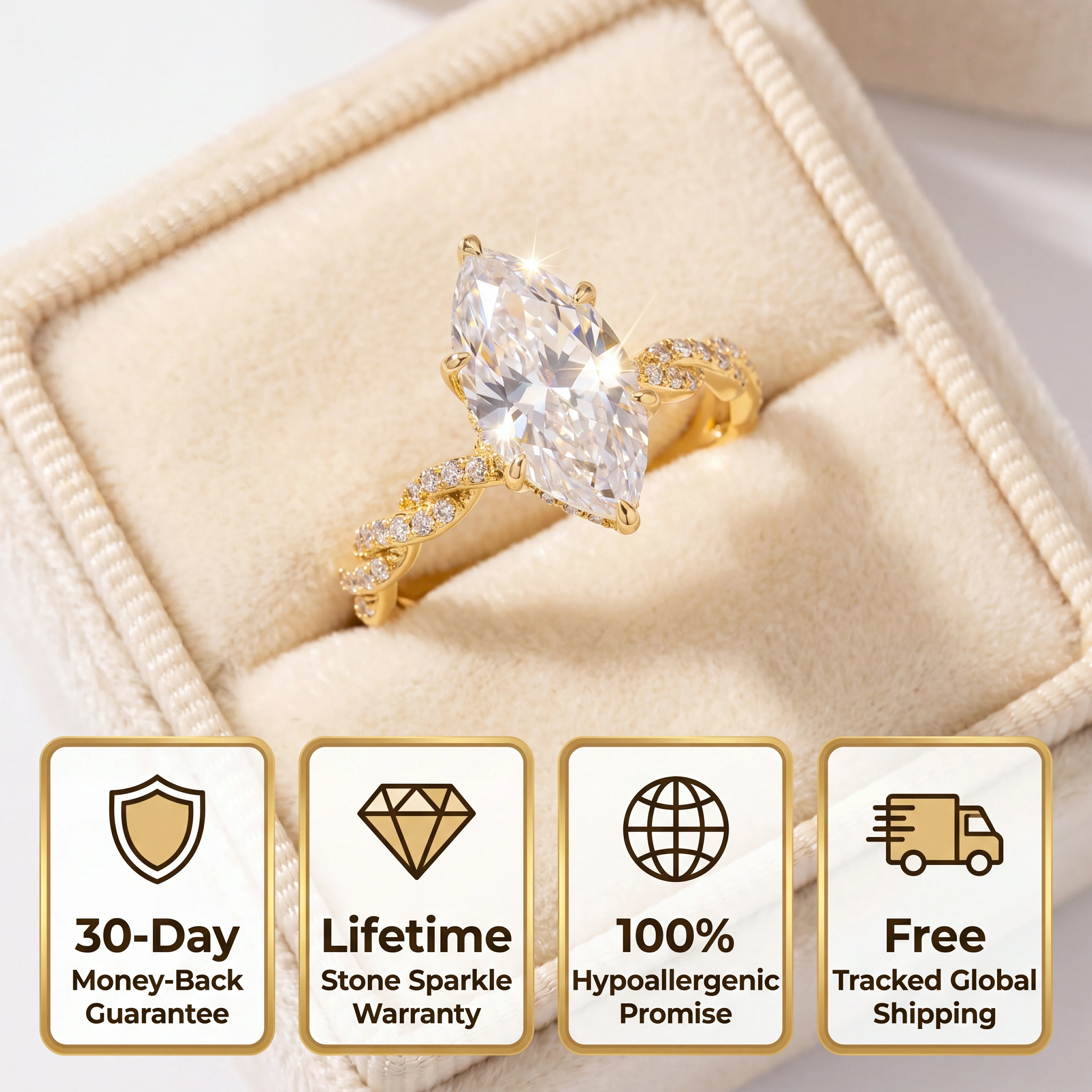 🔥90% OFF TODAY: The 3-Carat Marquise "Royal Heirloom" Ring | Your Finger-Slimming Travel Diamond