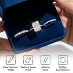 🔥 LAST DAY 90% OFF: Optical-Grade Travel-Safe Flawless Moissanite 2-4CT Radiant Stackable Ring Set in S925 & 14K Gold