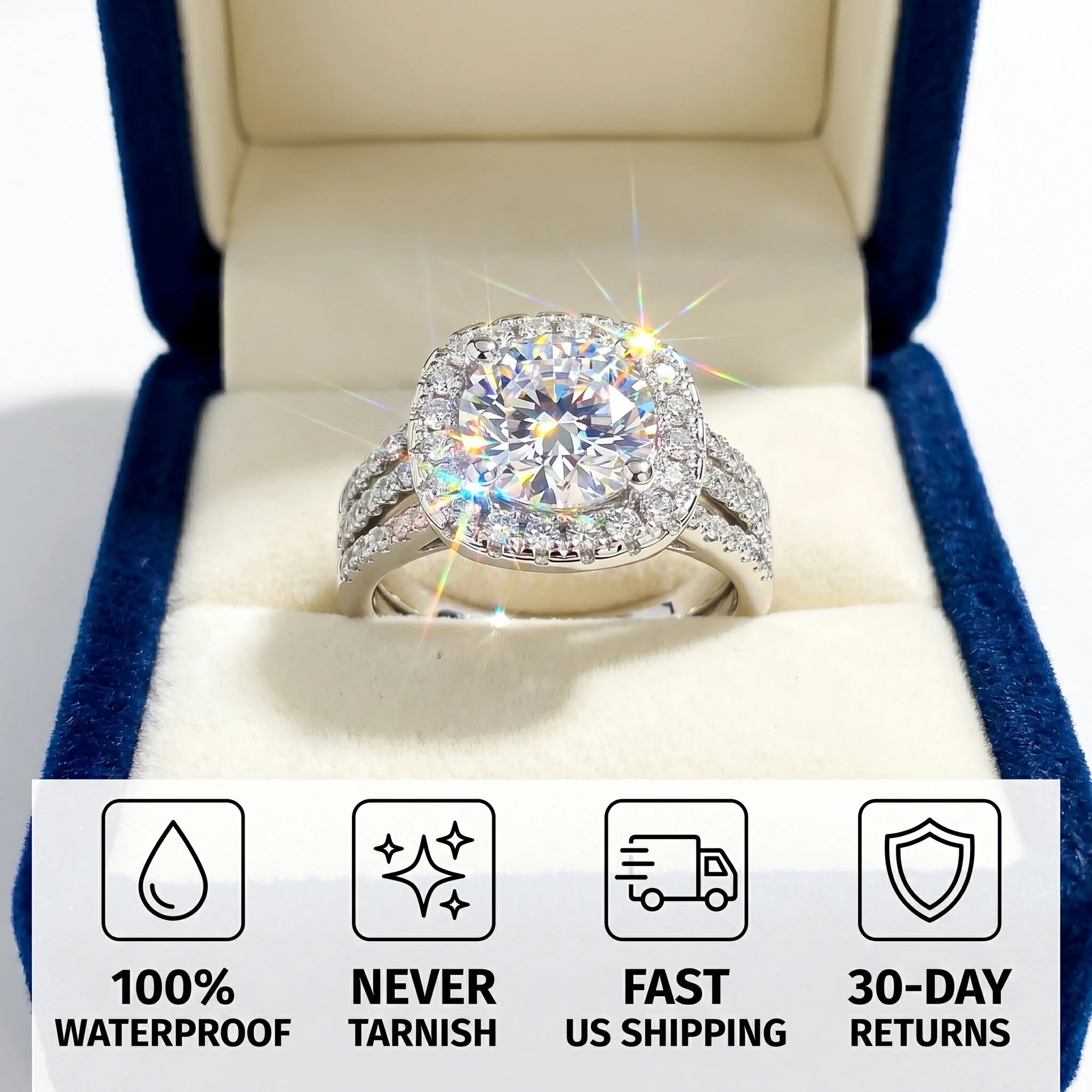 🚨 Only Today: 90% OFF |The Flawless $10k Illusion Ring | VVS1 Lab-Grown Diamond (Tarnish-Free)