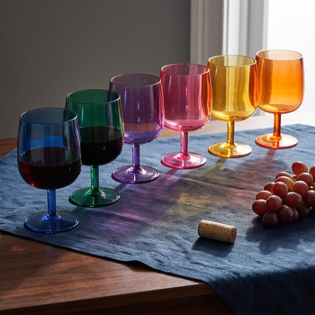 Vibrant Rainbow Short-Stem Goblet Set - Assorted 8-Piece Collection