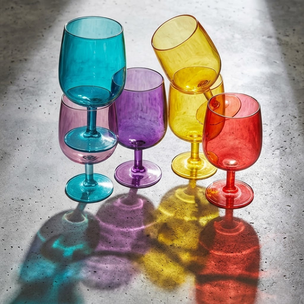 Vibrant Rainbow Short-Stem Goblet Set - Assorted 8-Piece Collection