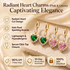 🔥 LAST DAY 90% OFF : Radiant Pink Heart Charm Drop Earrings – Captivating Sparkle & Featherlight Elegance