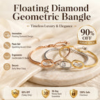 🔥 LAST DAY 90% OFF : Floating Diamond Geometric Bangle – Timeless Luxury &amp; Kinetic Brilliance 🔥