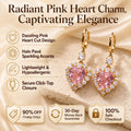 🔥 LAST DAY 90% OFF : Radiant Pink Heart Charm Drop Earrings – Captivating Sparkle & Featherlight Elegance