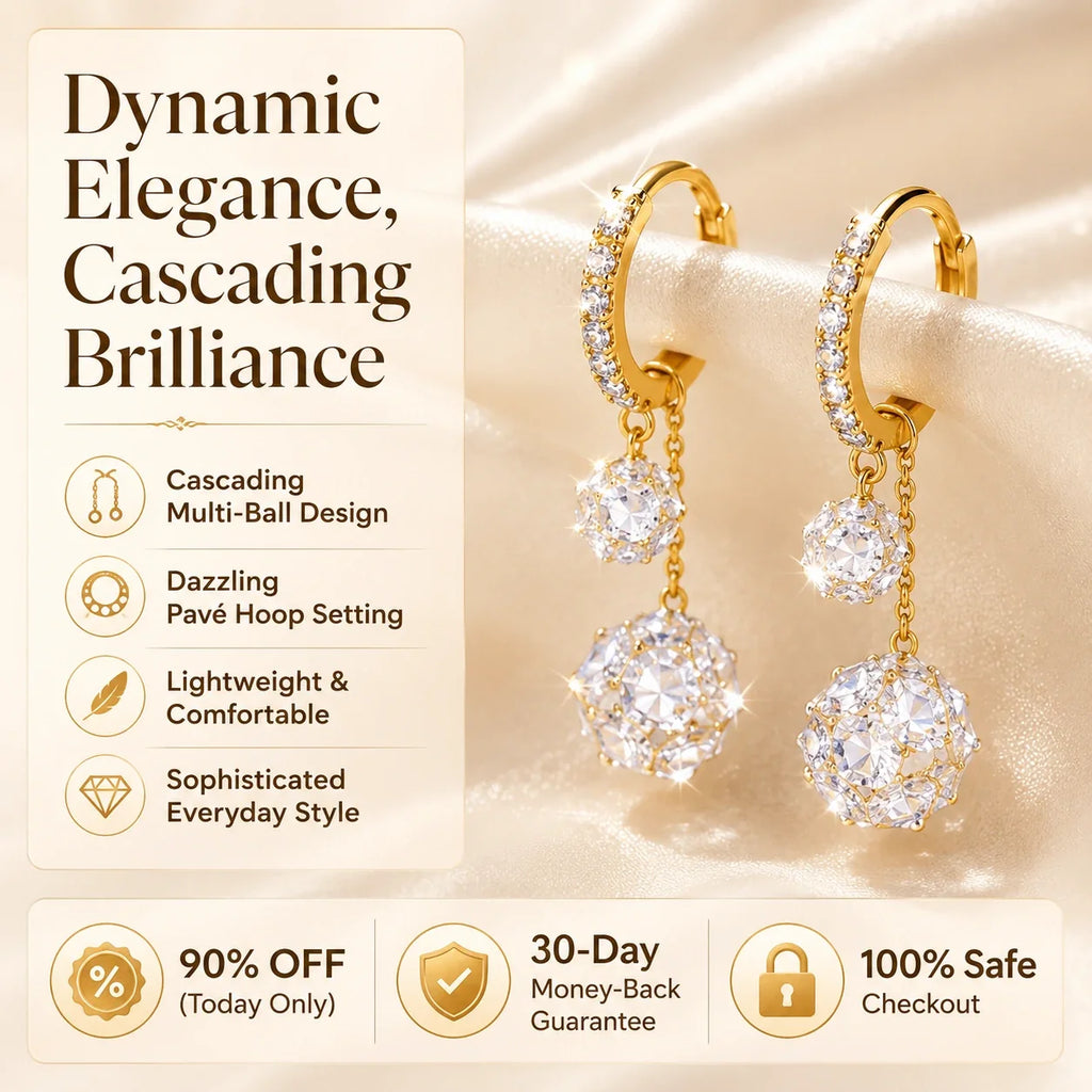🔥 LAST DAY 90% OFF : Effortless Sparkle: Cascading Multi-Ball Earrings