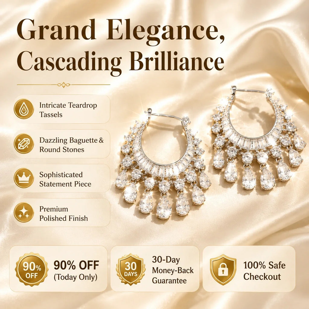 🔥 LAST DAY 90% OFF : The Viral Cascading Moissanite Teardrop Hoops