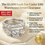 🔥 LAST DAY 90% OFF: Precision Hearts & Arrows Travel-Safe Flawless D-Color Moissanite 1.5CT Signature Stack Ring Set in 14K Gold Plated 925 Silver