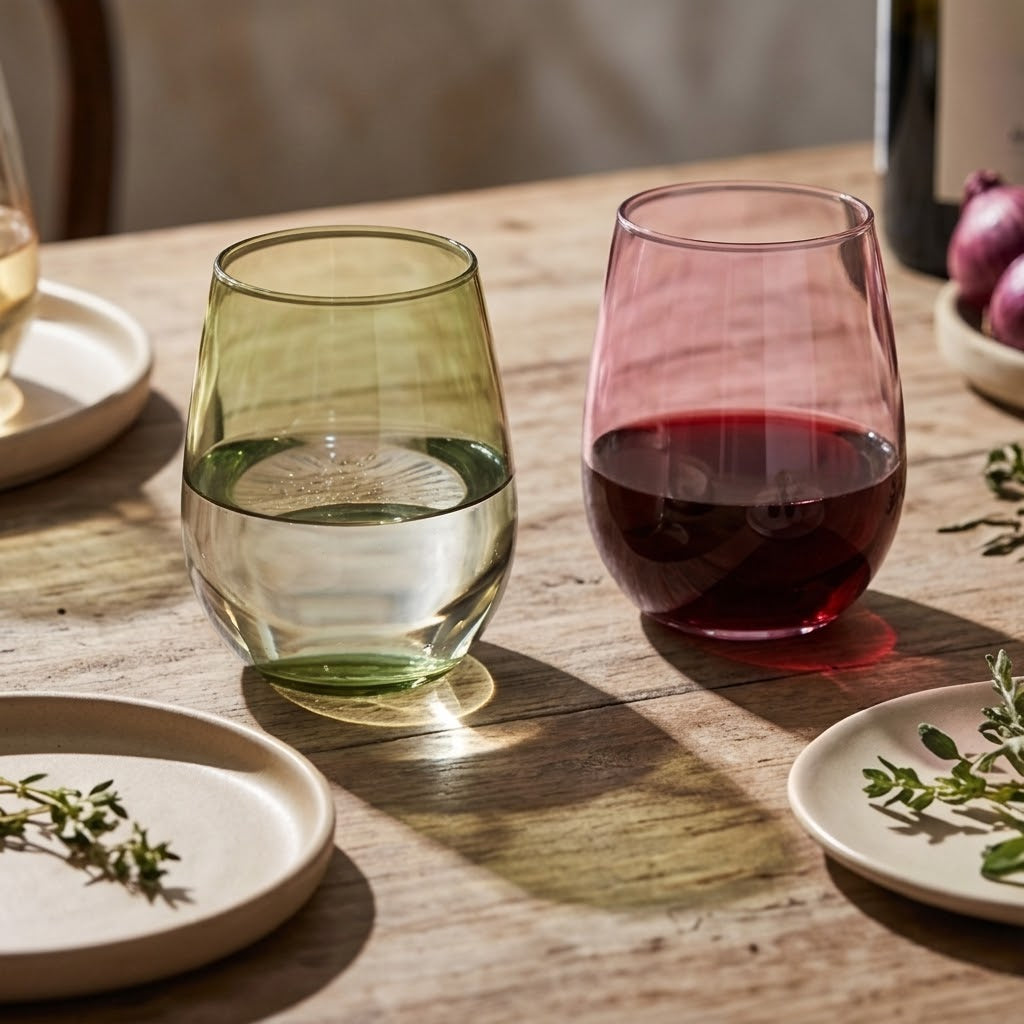 Vibrant Stemless Wine Tumblers - Set of 4