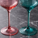 Vibrant Rainbow Stemmed Wine Glass Set - Assorted 6-Color Collection