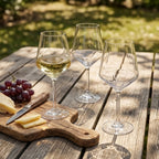 Contemporary Geometric Clear Wine Glass Set - 6 Piece Collection