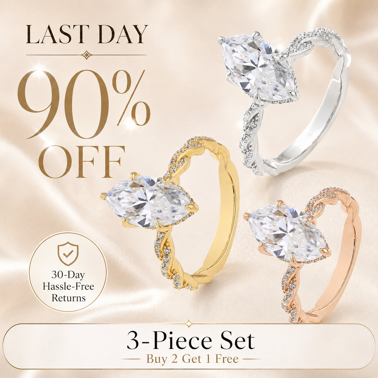 🔥90% OFF TODAY: The 3-Carat Marquise "Royal Heirloom" Ring | Your Finger-Slimming Travel Diamond
