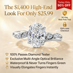 🔥 LAST DAY 90% OFF: Multi-Angle Optical Cut Finger-Slimming D-Color VVS1 Flawless Moissanite Asymmetrical Vine Ring in 14K Gold Over 925 Silver