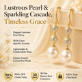 🔥 LAST DAY 90% OFF : Lustrous Pearl & Sparkling Cascade Drop Earrings – Timeless Grace & Modern Luxury