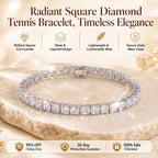 🔥 LAST DAY 90% OFF : Radiant Square Diamond Tennis Bracelet – Seamless Brilliance & Fluid Comfort