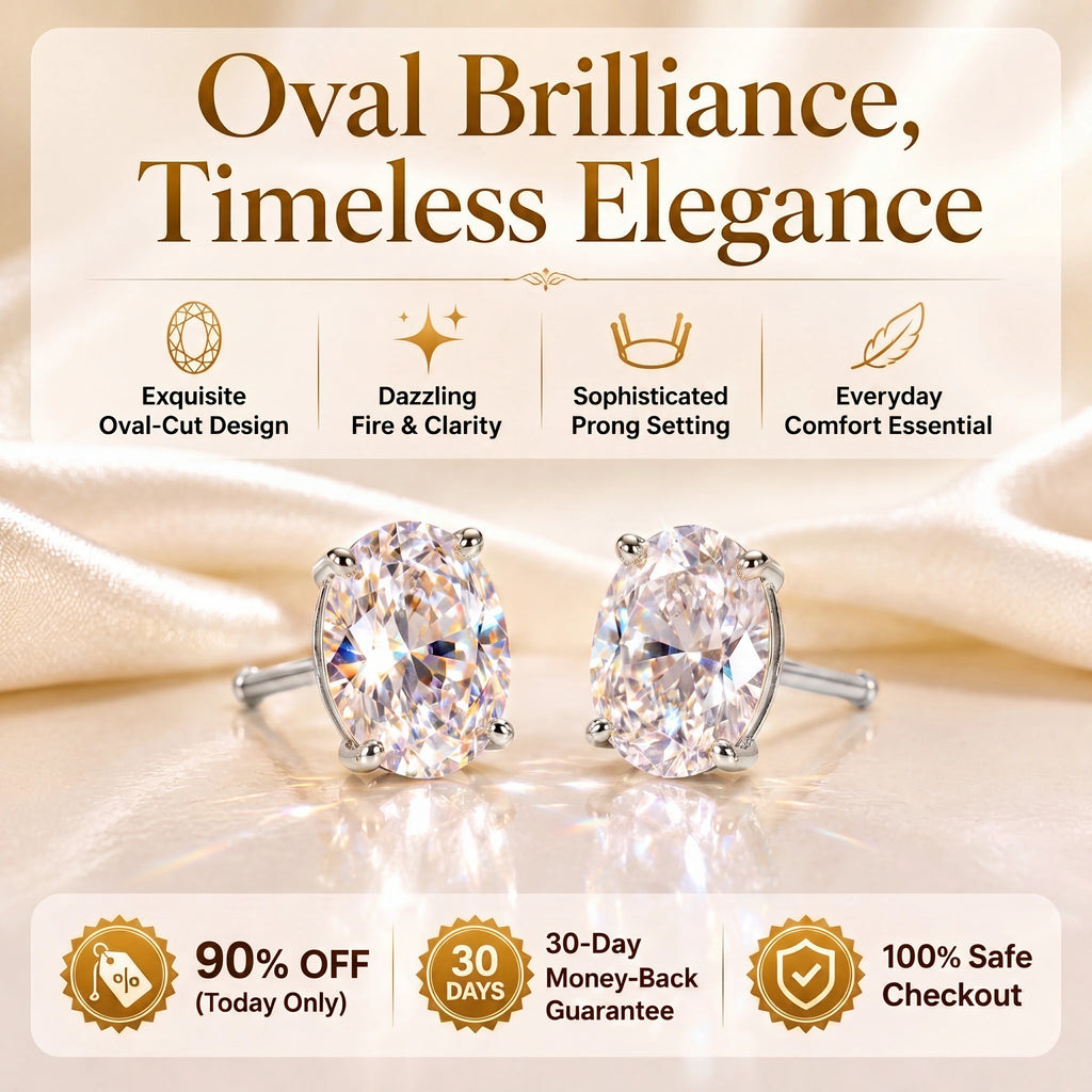 🚨 90% OFF (Today Only): The Premium Oval-Cut Moissanite Studs (Passes Diamond Tester!)