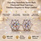 🔥 LAST DAY 90% OFF : Dazzling Snowflake Screw-Back Diamond Stud Earrings – Architectural Brilliance & Sleep-Friendly Comfort
