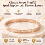 🔥 LAST DAY 90% OFF : Classic Screw Motif & Sparkling Crystal Bangle Bracelet – Timeless Luxury & Waterproof Titanium Steel