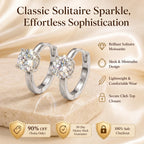 🔥LAST DAY 90% OFF: The "Anti-Droop" Solitaire Huggies (Passes Diamond Tester!)