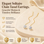 🔥 LAST DAY 90% OFF : Elegant Solitaire Chain Tassel Threader Earrings – Graceful Flowing Motion & Timeless Brilliance