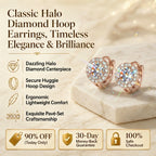 🔥 LAST DAY 90% OFF : Classic Halo Diamond Huggie Hoop Earrings – Timeless Elegance & Secure Brilliance