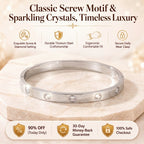 🔥 LAST DAY 90% OFF : Classic Screw Motif & Sparkling Crystal Bangle Bracelet – Timeless Luxury & Waterproof Titanium Steel