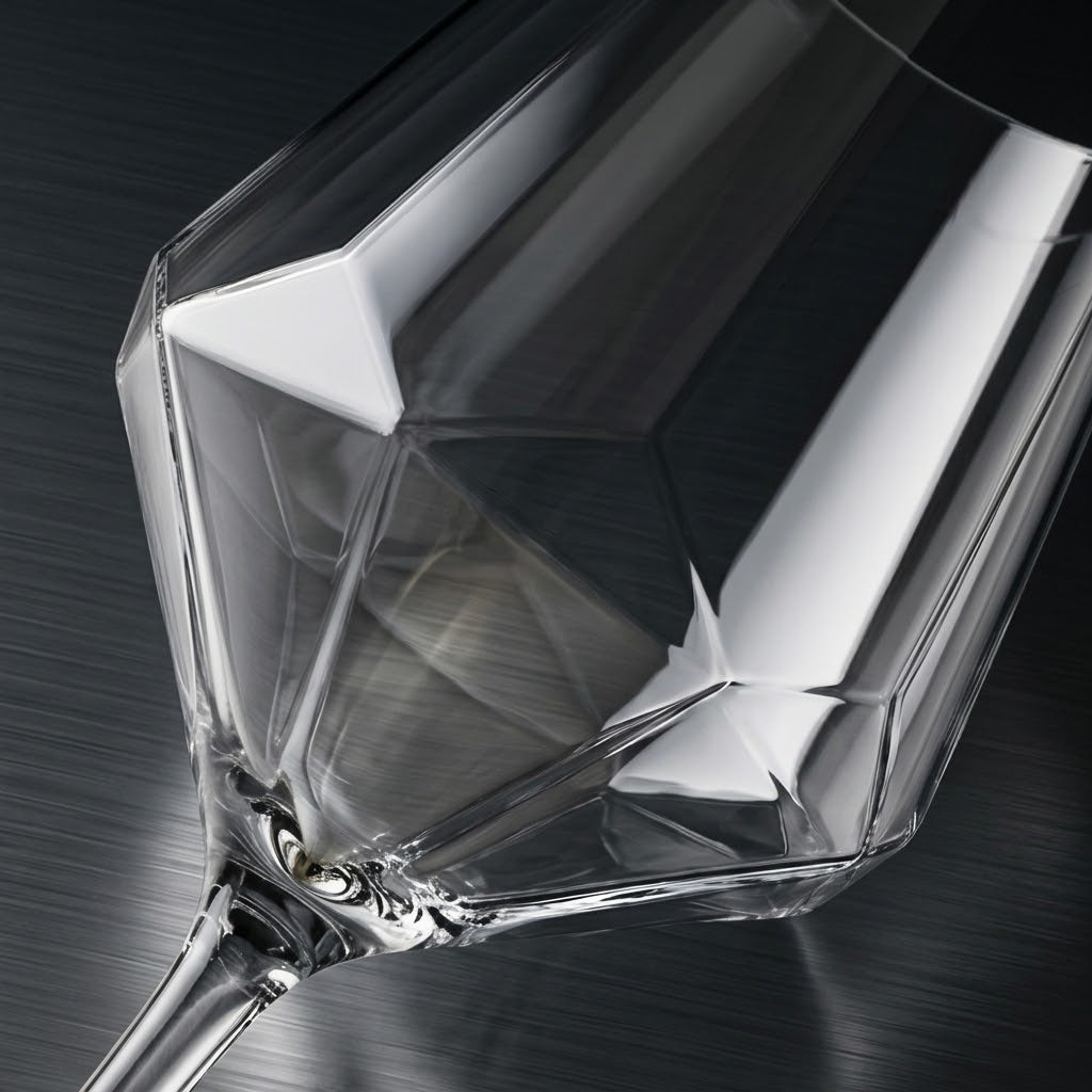 Contemporary Geometric Clear Wine Glass Set - 6 Piece Collection