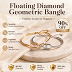 🔥 LAST DAY 90% OFF : Floating Diamond Geometric Bangle – Timeless Luxury &amp; Kinetic Brilliance 🔥