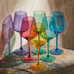 Modern Prism Colored Wine Glasses - Set of 6