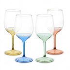 Elegant Color-Stemmed Wine Glasses - Set of 4