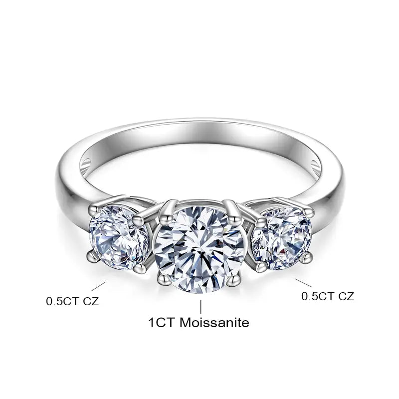 🔥 LAST DAY 90% OFF: Precision Hearts & Arrows Travel-Safe Flawless D-Color Moissanite 1.5CT Signature Stack Ring Set in 14K Gold Plated 925 Silver