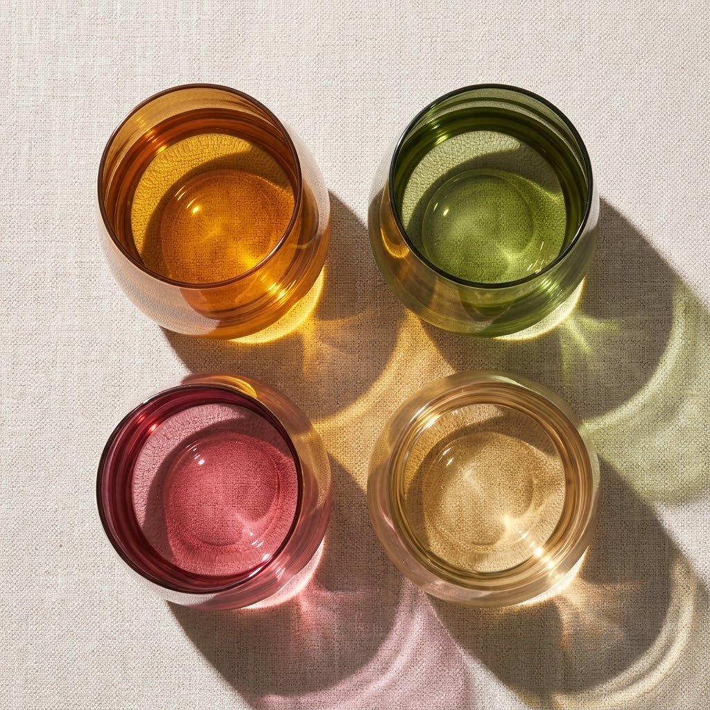 Vibrant Stemless Wine Tumblers - Set of 4