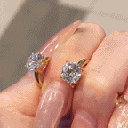 🔥LAST DAY 90% OFF: The "Anti-Droop" Solitaire Huggies (Passes Diamond Tester!)