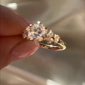 🔥 LAST DAY 90% OFF: Star-Burst Tarnish-Free Flawless VVS1 D-Color Vintage Eternity Ring in 14K Gold Over Silver