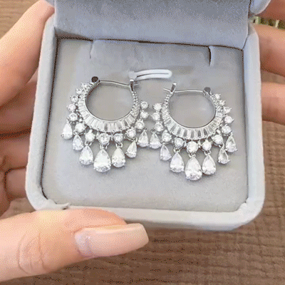 🔥 LAST DAY 90% OFF : The Viral Cascading Moissanite Teardrop Hoops