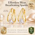 🔥 LAST DAY 90% OFF: 1-Second Easy-Snap VVS1 Flawless Moissanite Suspended Hoop Earrings in Triple 14K Gold over 925 Silver